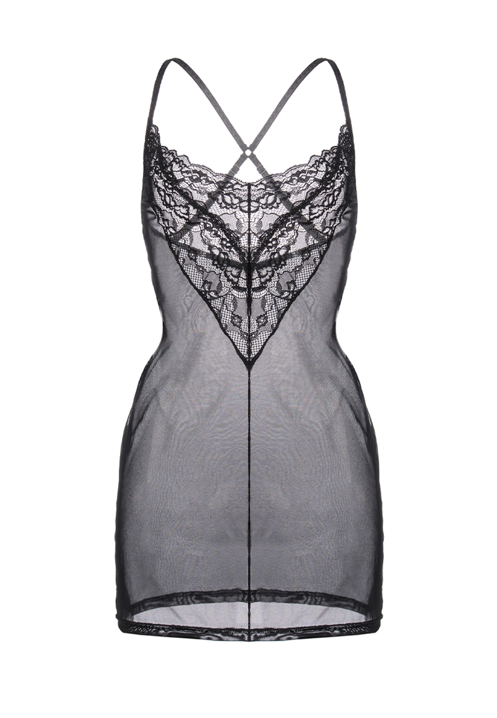 Комбинация Erolanta Lizaveta с бретелями крест-накрест черная 46-48