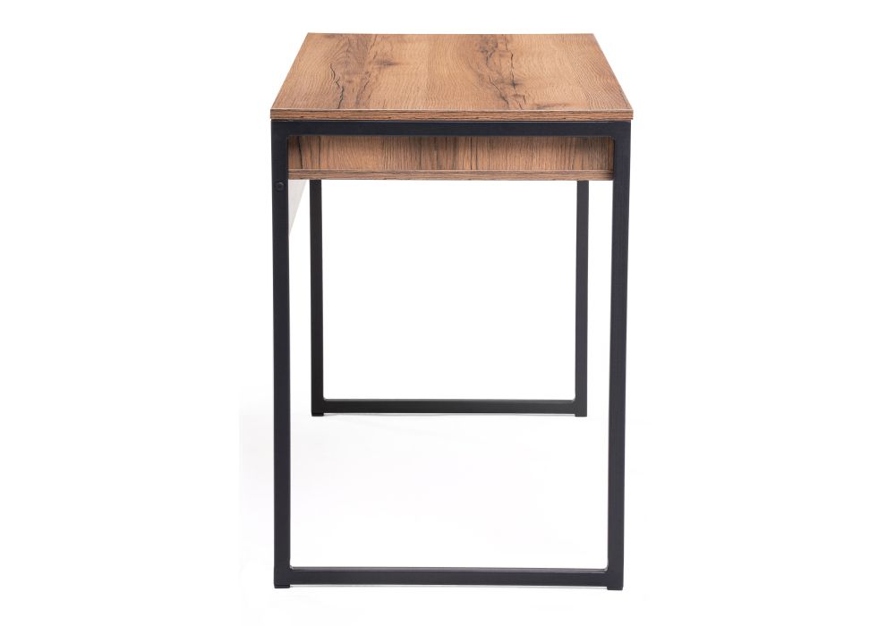 Письменный стол Леон Лофт 110х55х75 черный матовый / дуб делано темный