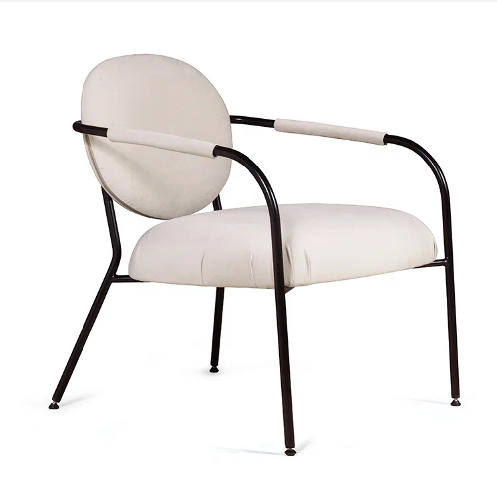 Лаунж кресло EGO, велюр белый