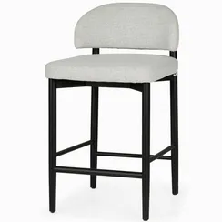 Полубарный стул Jeff, серая ткань, черные ножки