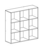 Стеллаж СТ3.3 (9 ячеек) квадратный 3х3 белый