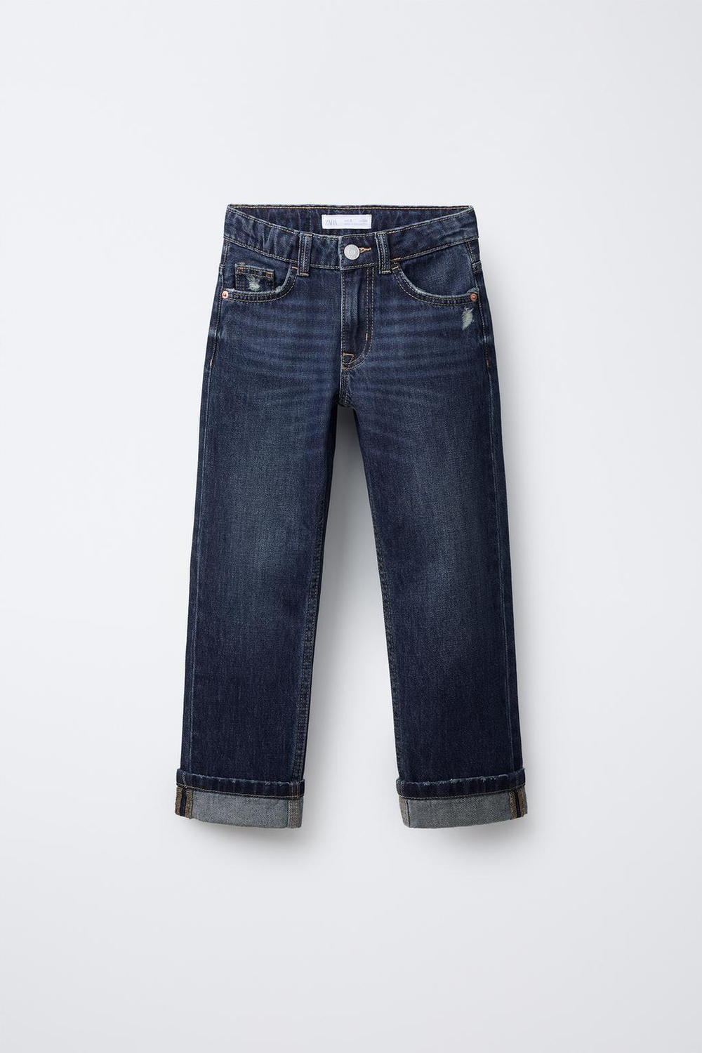 ZARA ДЖИНСЫ ПРЯМОГО КРОЯ, СИНИЙ