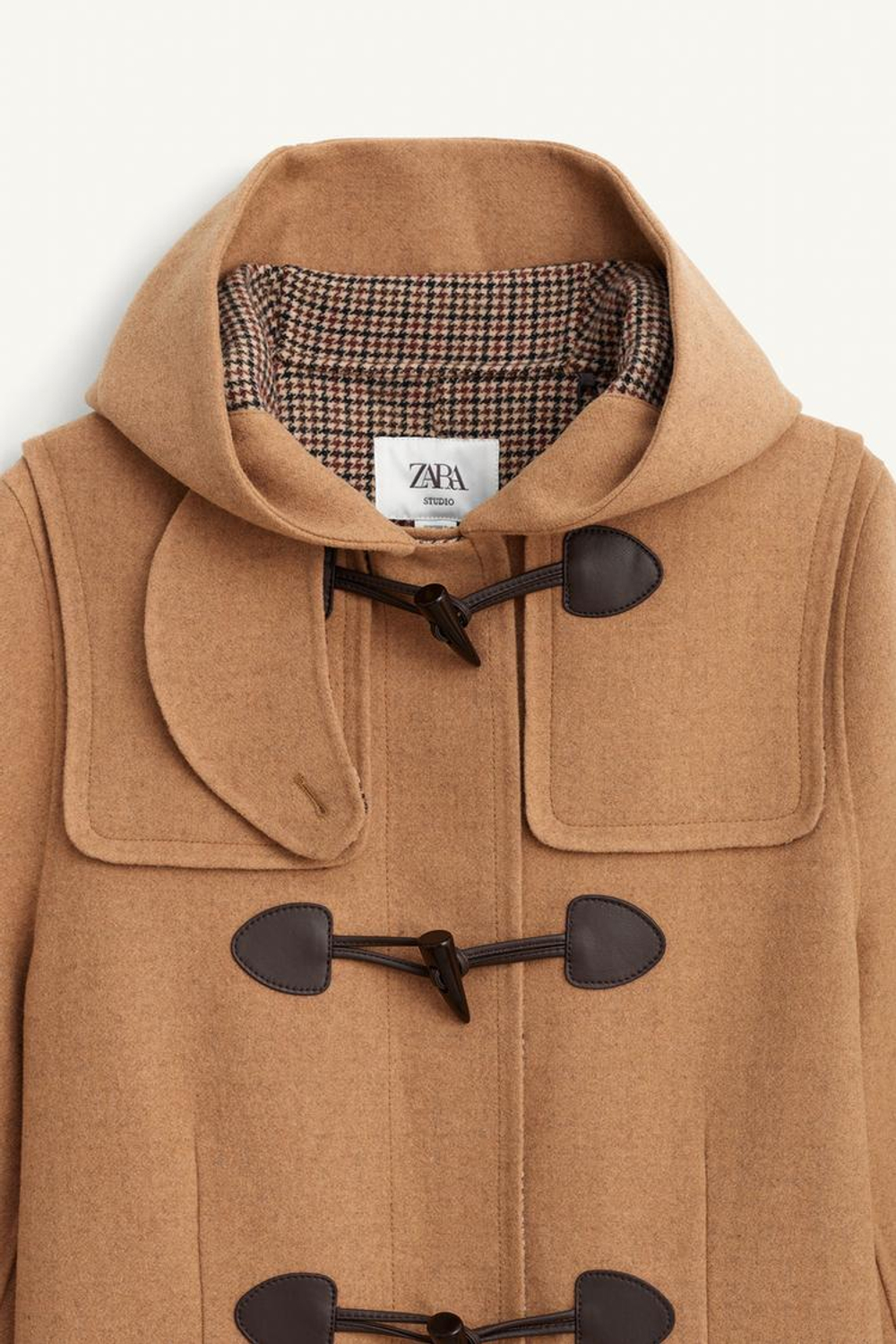 ZARA ПАЛЬТО ИЗ СМЕСОВОЙ ШЕРСТИ, ТАБАЧНЫЙ