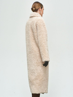 Шуба женская чебурашка тедди эко, бежевая, SilverFox