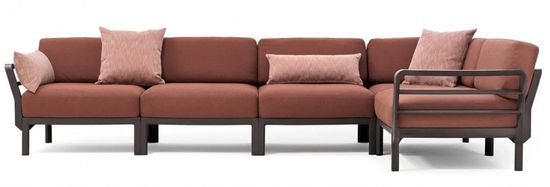 Диван пластиковый с подушками Maximo 5 цвет терра/корица
