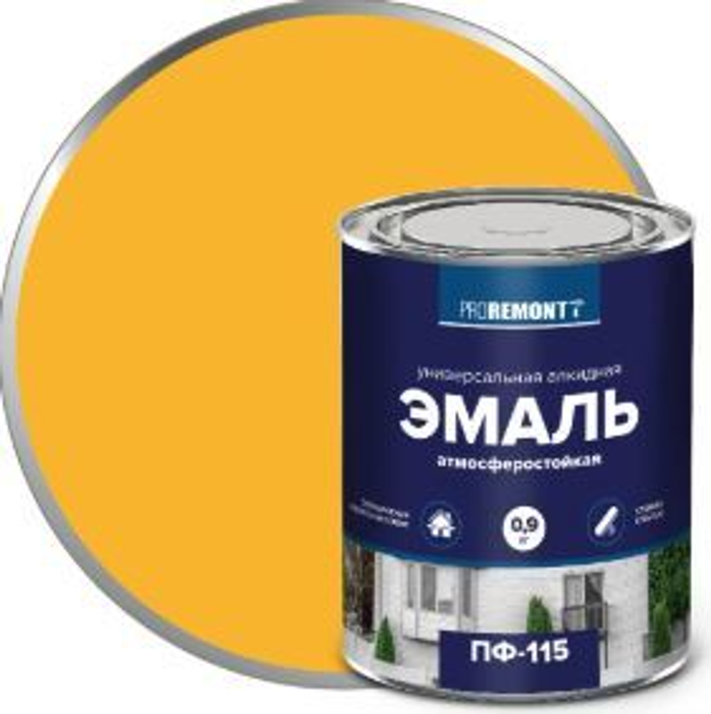 Эмаль ПФ-115 PROREMONTT желтый 0,9 кг