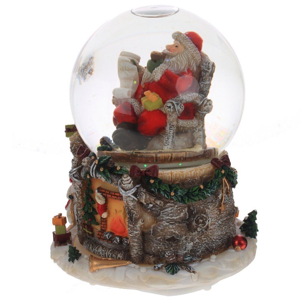 GAEM Фигурка декор в стекл шаре "Дед Мороз" (подсвет, муз и движ 3xAAA н/п) D9,5 см, L12,5 W12,5 H15,5 см