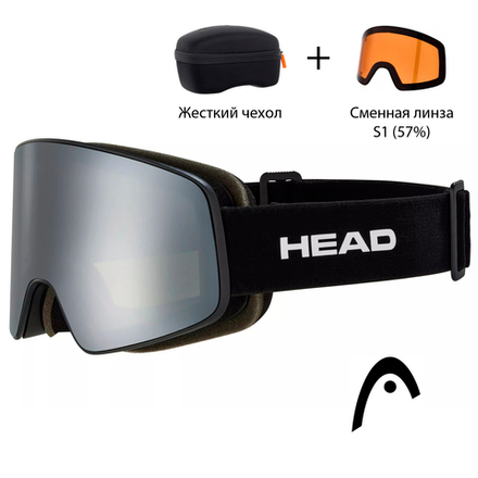 Маска горнолыжная/сноубордическая HEAD HORIZON RACE + SL black /chrome + доп. линза (orange)