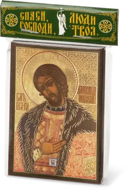 Икона "Александр Невский" (поясной), 6х9 на МДФ-6