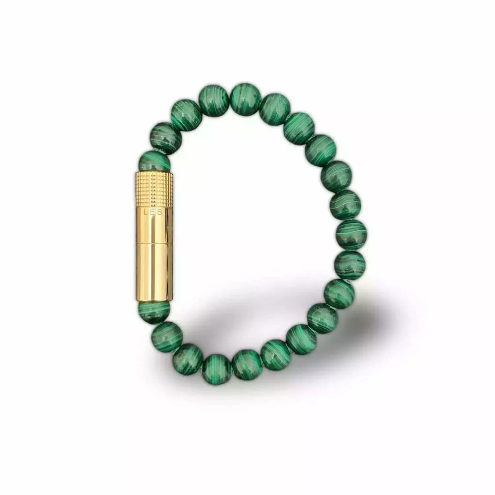 Браслет с пробойником для сигар GOLD MALACHITE 8mm