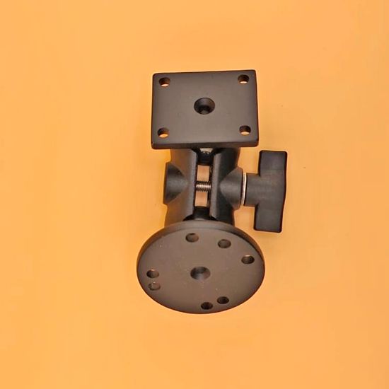 Крепление универсальное на плоскость два основания круглое AMPS алюминий