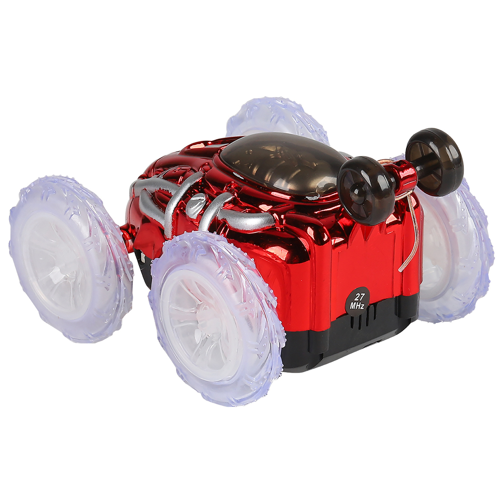 1987183/Машинка-перевертыш р/у, светящ.колеса, в/к 15, 5*11*8 см/12