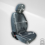 Универсальный чехол на передние сиденья из велюра в сером цвете