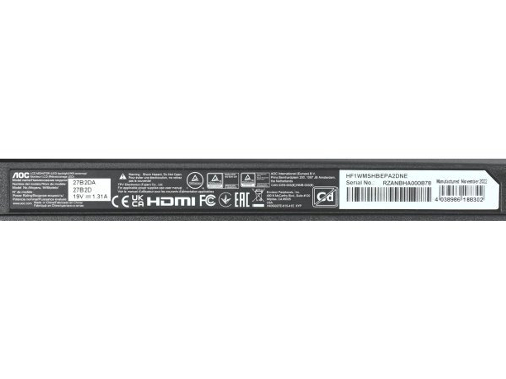 Монитор AOC Value Line 27B2DA/01 27" Black