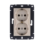 Розетка штепсельная SCHUKO двойная 16A/250 В, золотой Kollinger REA-032GD для Aspekt, Eleganz, Reflex