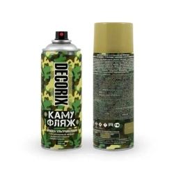 Краска хаки камуфляжная аэрозольная матовая DECORIX - светопоглощающая краска цвета Хаки камуфляж в баллончике 520 мл