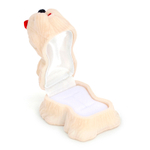 Флокированный футляр в виде собачки болонки‑девочки для кольца