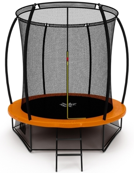 Батут Триумф Норд Премиальный 244 см двухцветный серый/оранжевый с лестницей