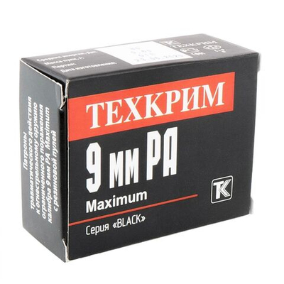 Патрон 9мм Р.А. ТЕХКРИМ MAXIMUM BLACK 91Дж, с рез.пулей, 20 шт.