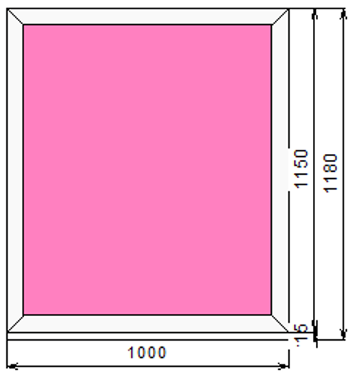 Пластиковое окно 1150 х 1000 ТермА Эко с глухой створкой