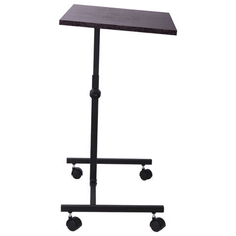 Стол BRABIX "Smart CD-015", 600х380х670-880 мм, ЛОФТ, регулируемый, колеса, металл/ЛДСП ясень, каркас черный, 641887