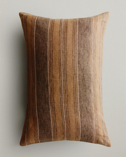 Zara Home наволочка декоративная из льна, песочный, в полоску, 40x60 см