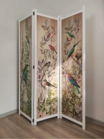 Ширма из массива дерева "Птички" 180см