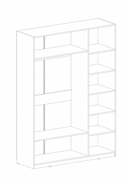 Глазго спальня Шкаф 3 дв
