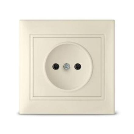 Розетка одноместная "UNIVersal" серия "Севиль" б/з, с/у, 16А, 220В, "слоновая кость" (ivory) (евросл