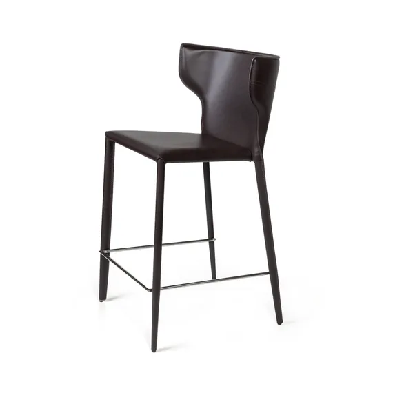 Полубарный стул Austin, темно-коричневая кожа