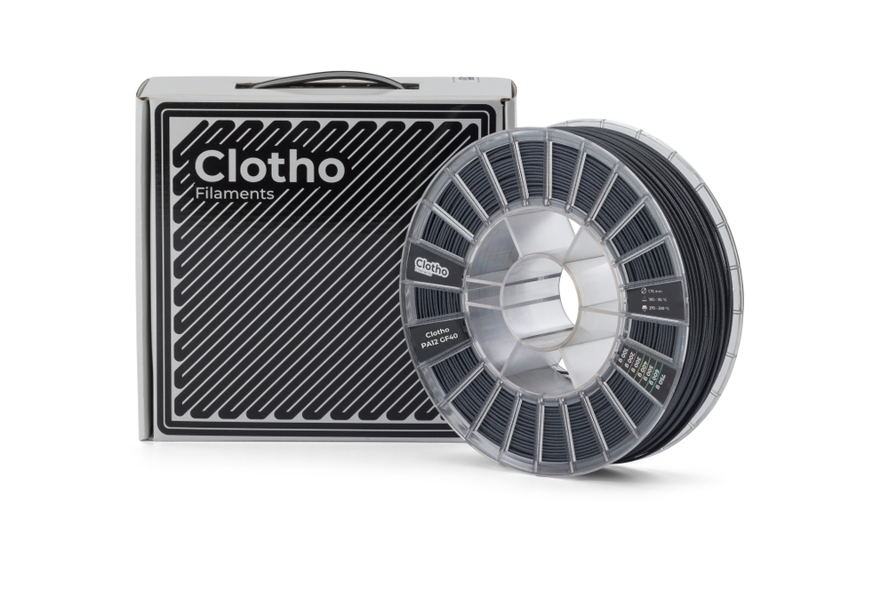 Пластик для 3D-принтеров, Clotho Filaments, Clotho PA12 GF40, черный, 1,75 мм, 750