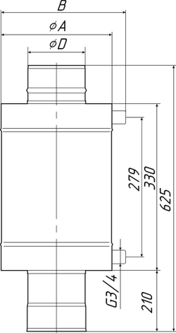 Теплообменник КОСТАКАН 9л, самоварного типа, Ø150, G3/4