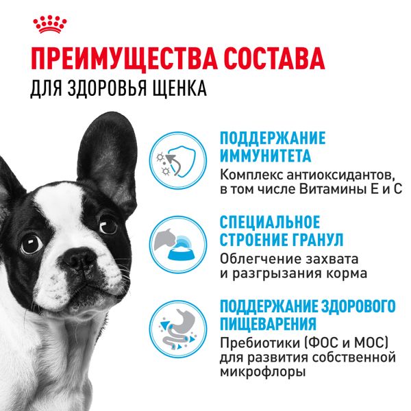 Сухой корм Royal Canin French Bulldog Puppy для щенков породы Французский Бульдог до 12 месяцев