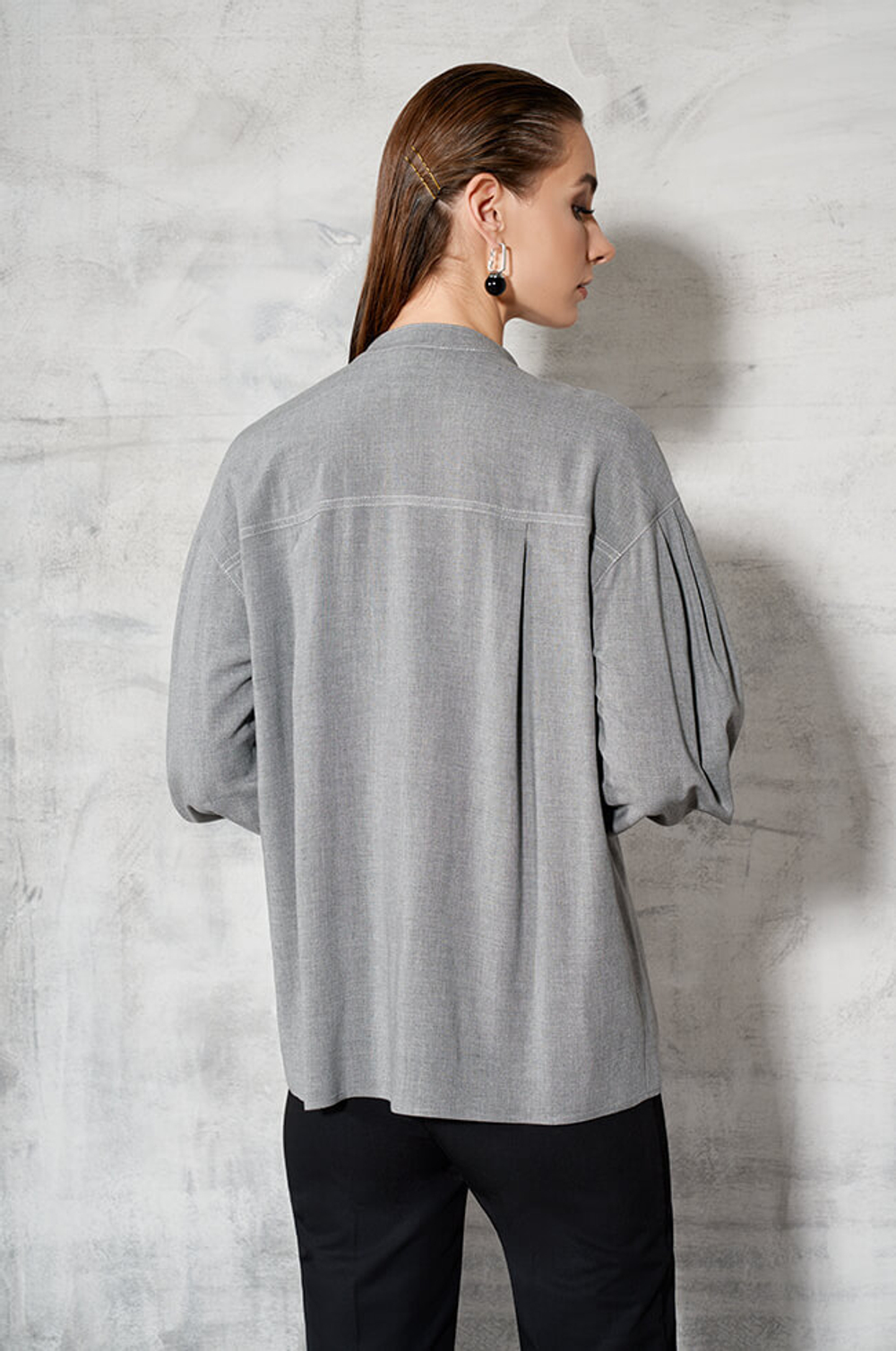 22456 Блузка женская (серый меланж)