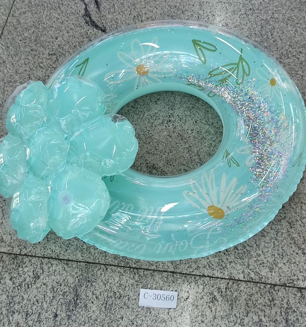 Круг с цветком 70 см с блестками, 4 цвета микс, с-30560