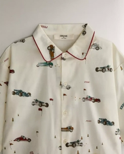 ZARA HOME ДЕТСКАЯ ПИЖАМА С ПРИНТОМ "ГОНЧАЯ СОБАКА", СВЕТЛО-БЕЖЕВЫЙ