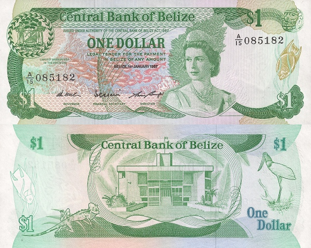 Белиз 1 доллар 1983-1987 Палата представителей UNC