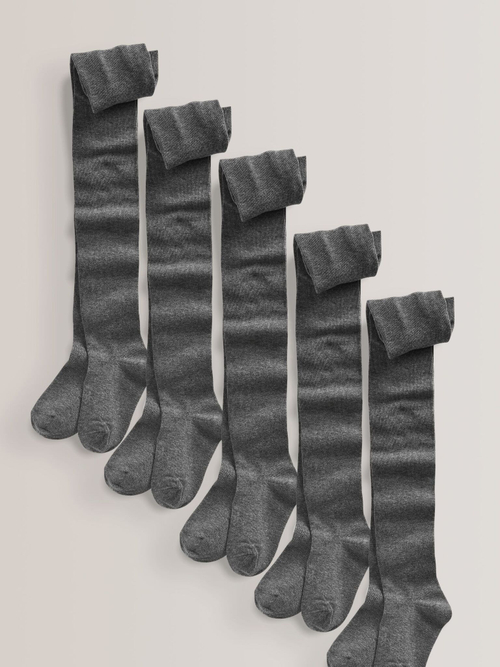 Колготки хлопковые для девочки Next 976-266, 5 шт., Серый