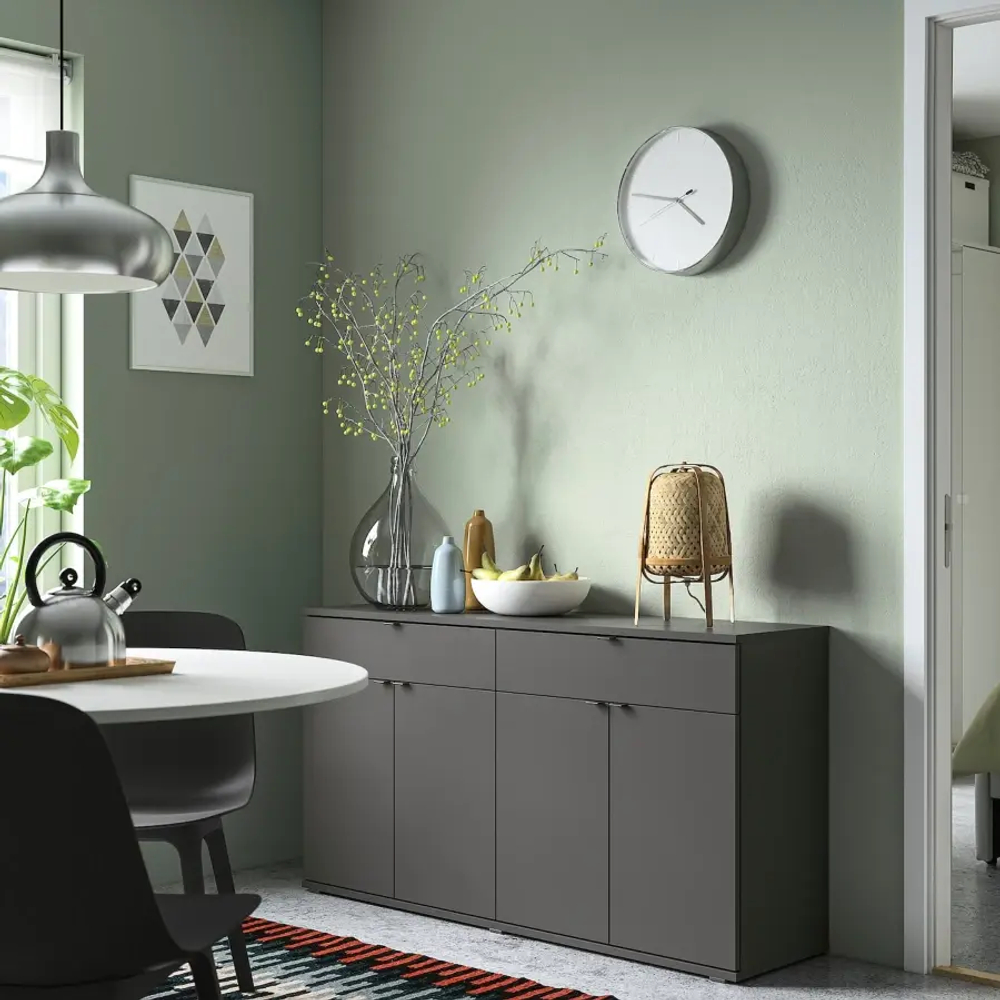 Комбинация для хранения - VIHALS  IKEA/ ВИХАЛС ИКЕА, 75х140 см, серый