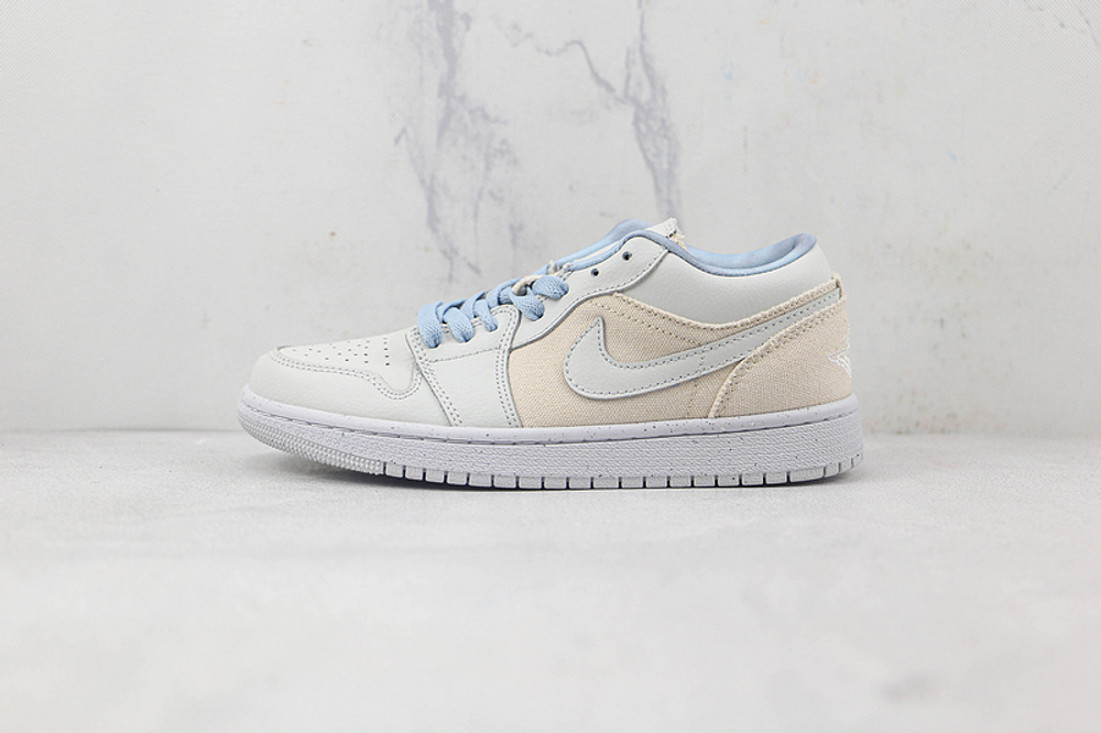 Купить кроссовки Nike Air Jordan 1 Low Canvas Grey Cream в баскетбольном магазине futbasket.ru