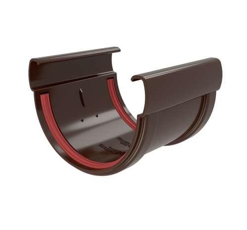 Соединитель желобов Дизайн 135 ПВХ Grand Line коричневый