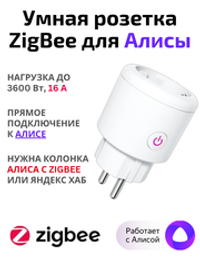 Умная розетка ZigBee 16А с Алисой