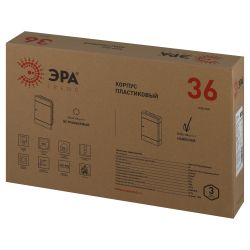 Корпус пластиковый навесной ЭРА TREND ЩРН-П-36 IP41 прозрачная крышка белый