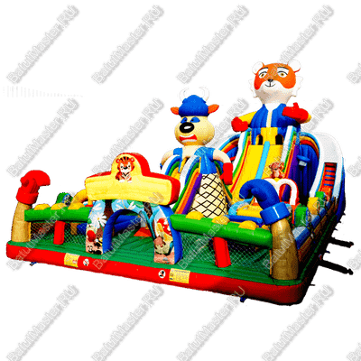 Коммерческий надувной батут "Звери на ринге" 20*10*10 м
