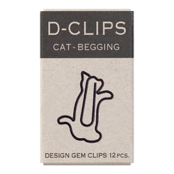 Скрепки Midori D-Clips Cat-Begging (12 шт.)