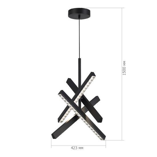 SL1018.413.04 Светильник подвесной ST-Luce черный/прозрачный LED 1*43W 4000K EUCLIDICS