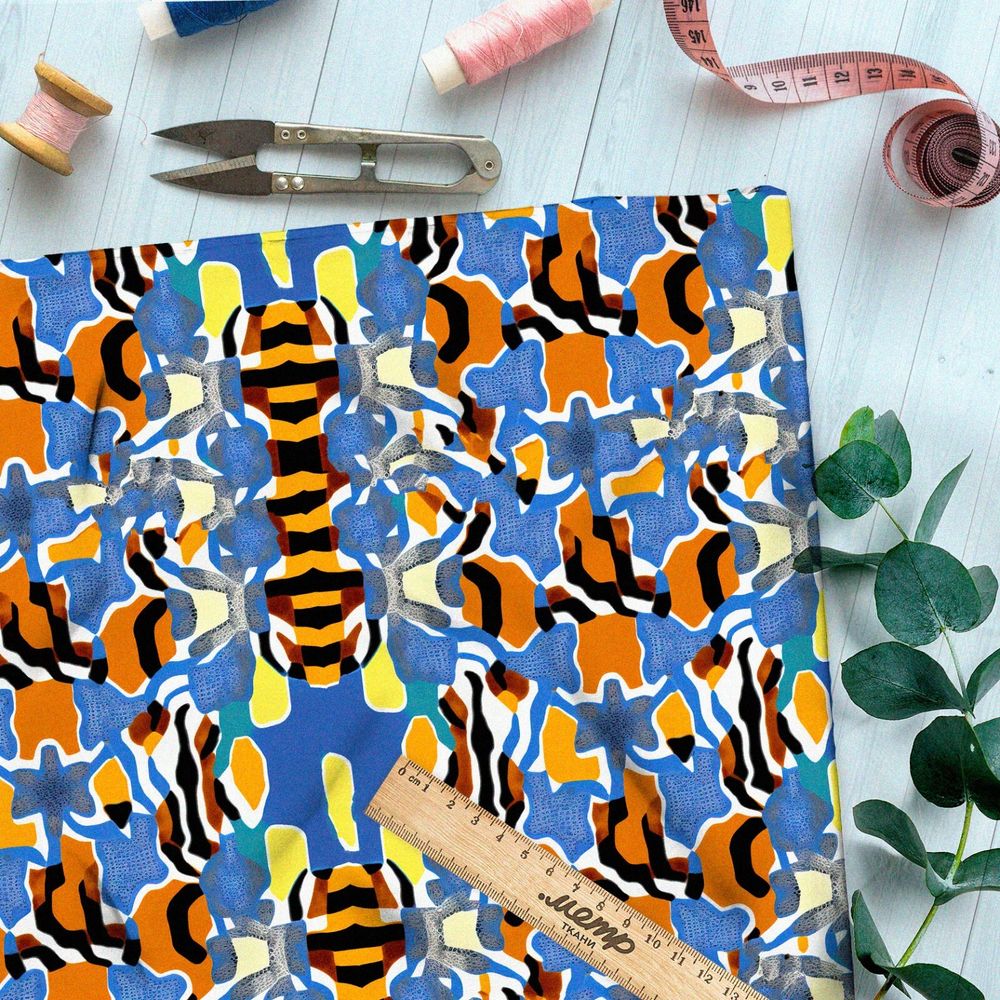 Ткань дюспо плавающий тигр