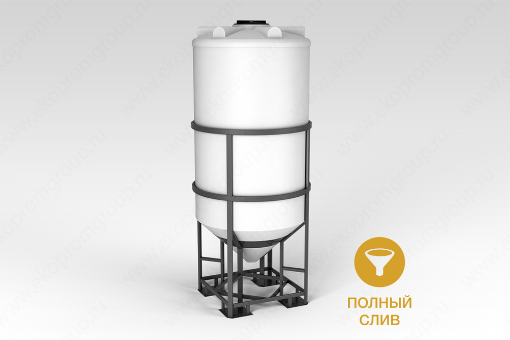 Емкость в обрешетке ЭкоПром ФМ 2000 л. конусная (126x126x291см;белый) - арт.555739