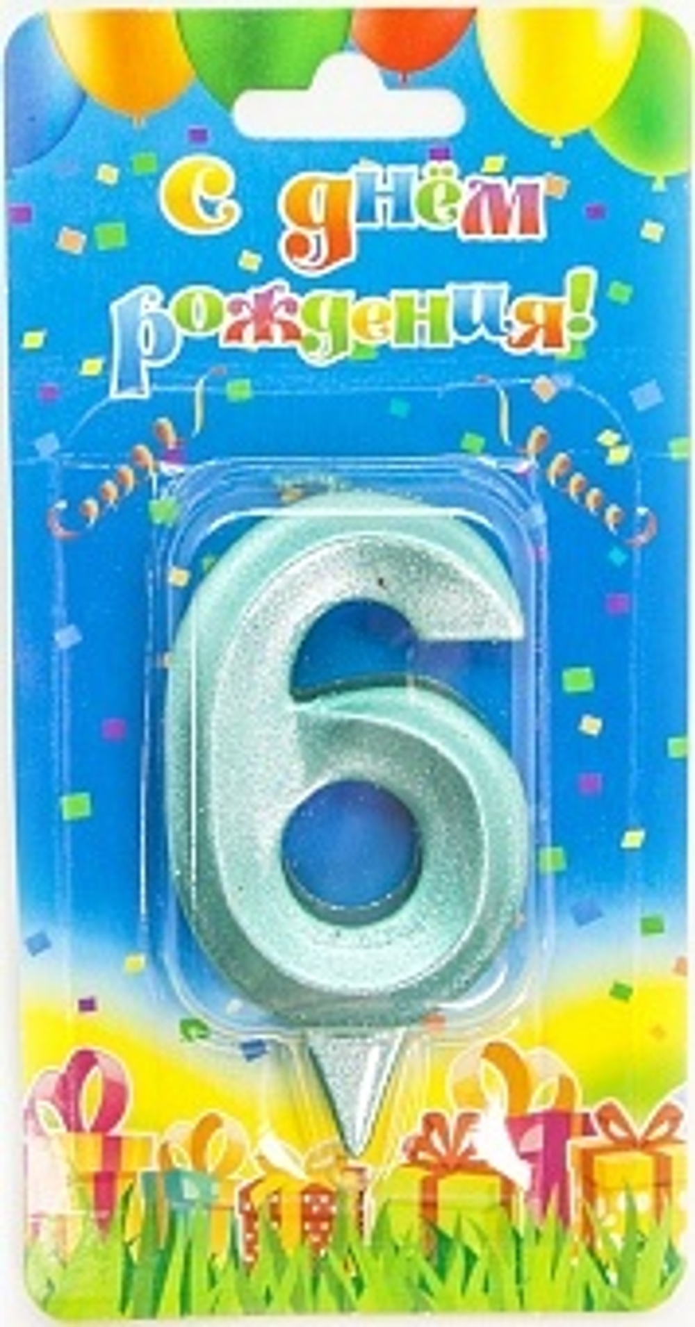 Свеча Цифра 6 Грани Тиффани 7 см.