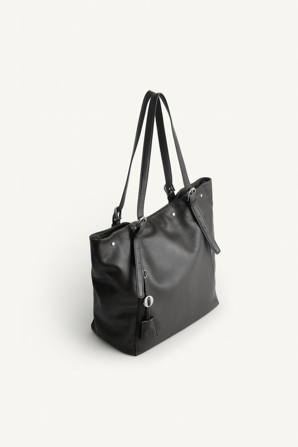 ZARA БОЛЬШАЯ КОЖАНАЯ СУМКА, КОРИЧНЕВЫЙ